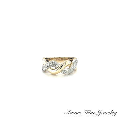 Yellow Gold Pave Infinity Ring