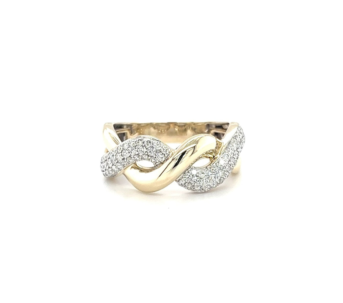 Yellow Gold Pave Infinity Ring