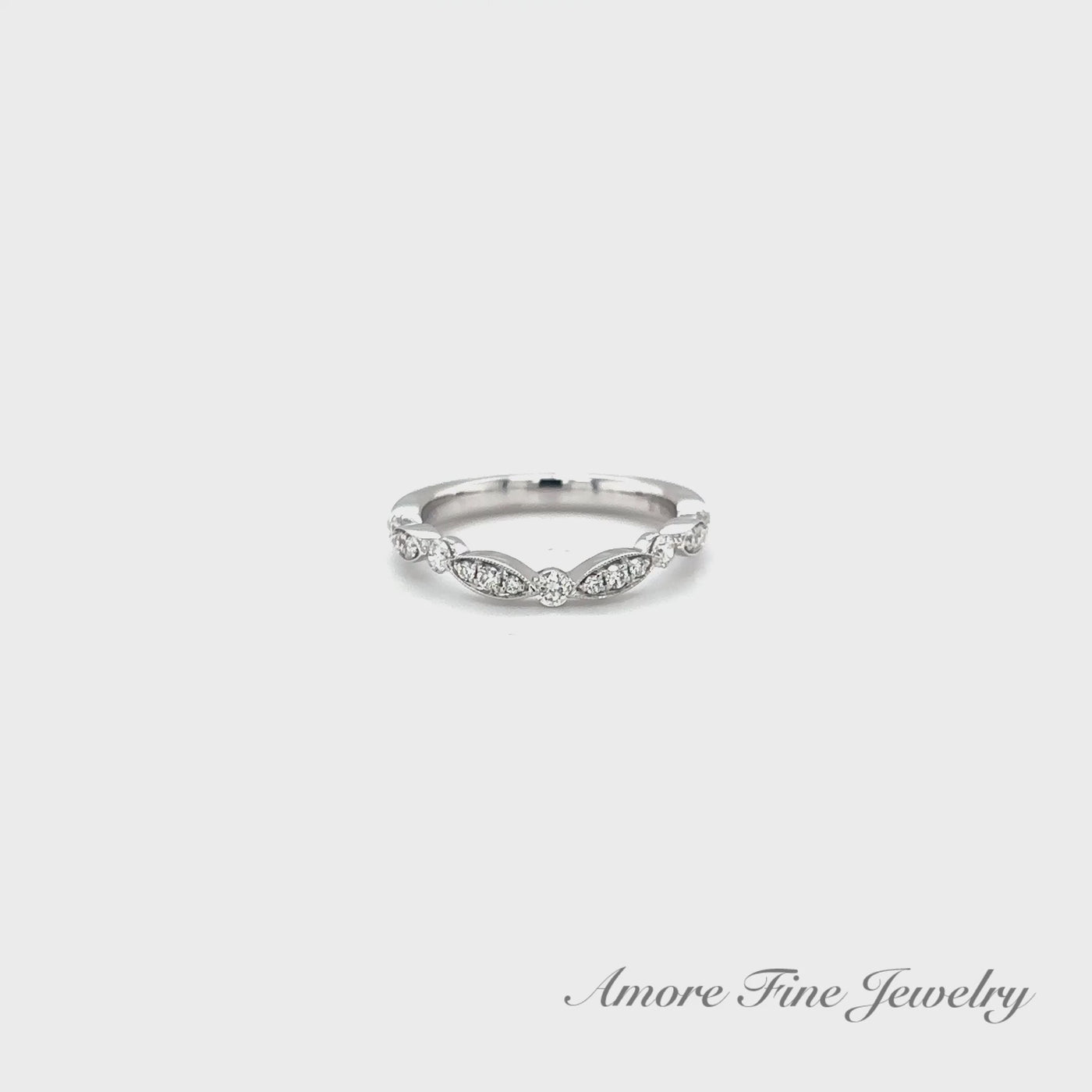 Curved Cluster Diamond Wedding Band