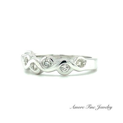 Wavy Style Diamond Wedding Ring