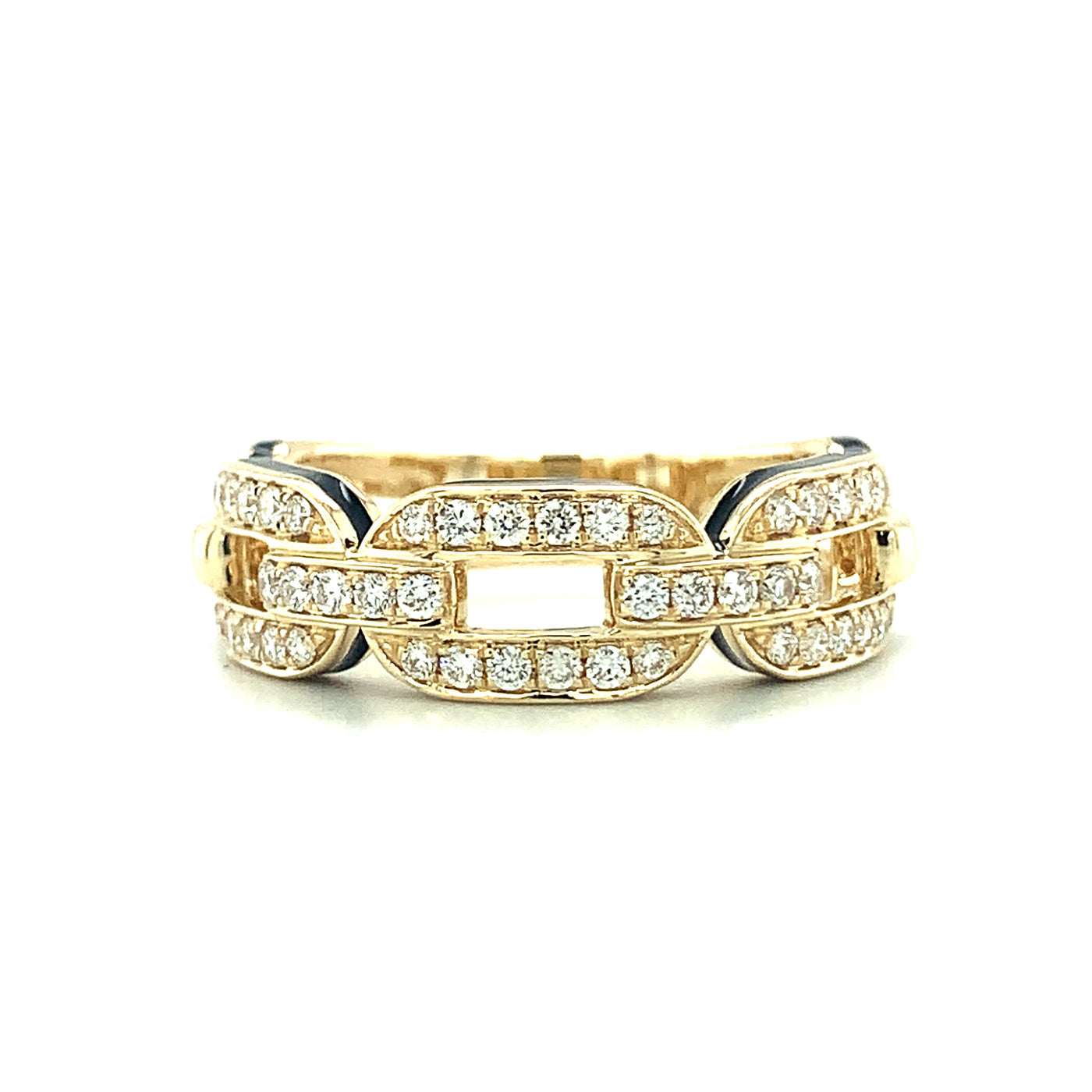 Yellow Gold Diamond Paperclip Ring