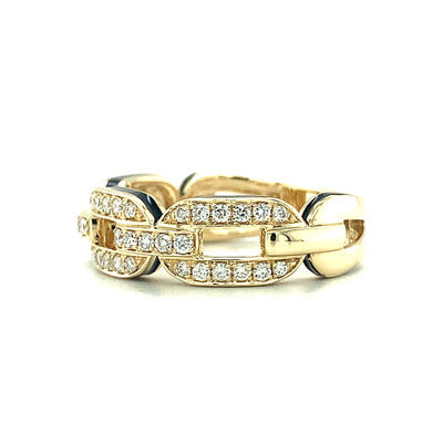 Yellow Gold Diamond Paperclip Ring