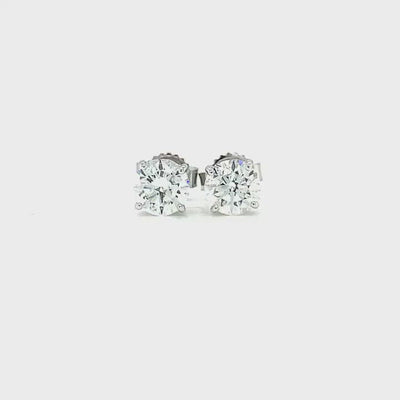 White Gold Set Diamond Stud Earrings