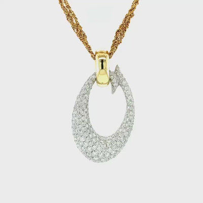 Cherie Dori Pave Diamond Necklace In 18kt White & Yellow Gold