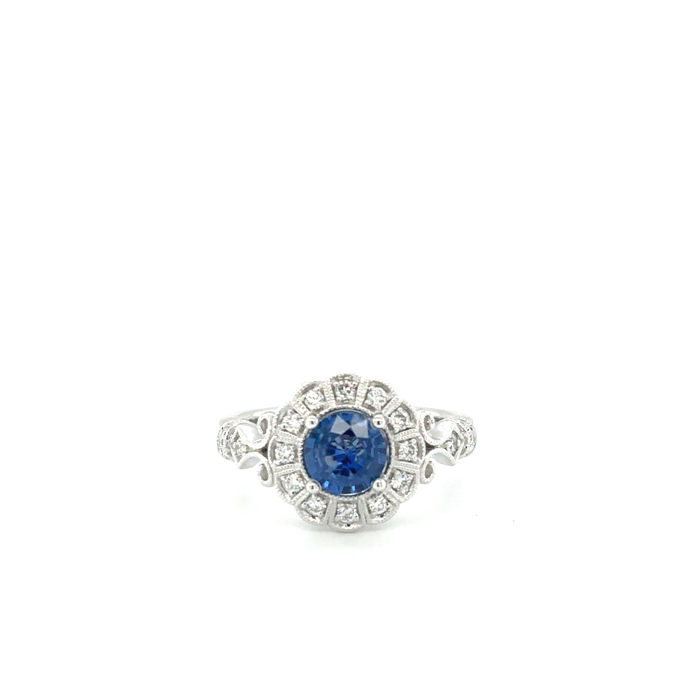 Ornate Sapphire Diamond Ring