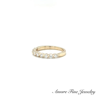 Yellow Gold Single Prong Diamond Wedding Band