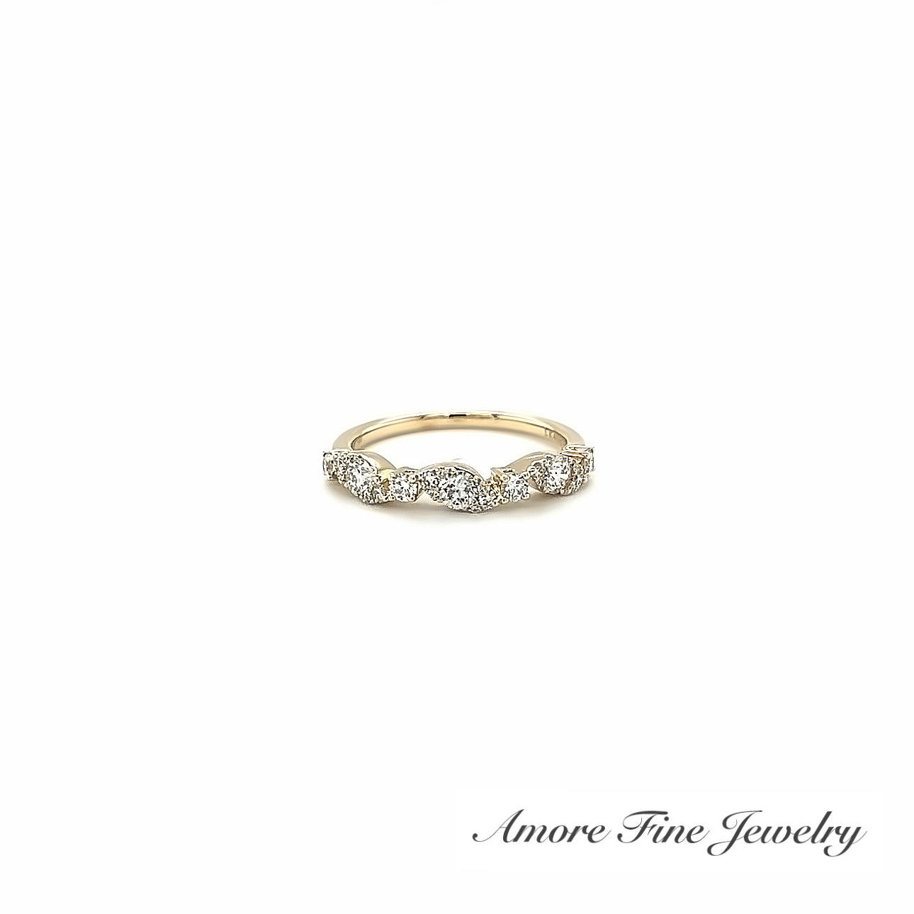 Yellow Gold Marquise Shape Diamond Band