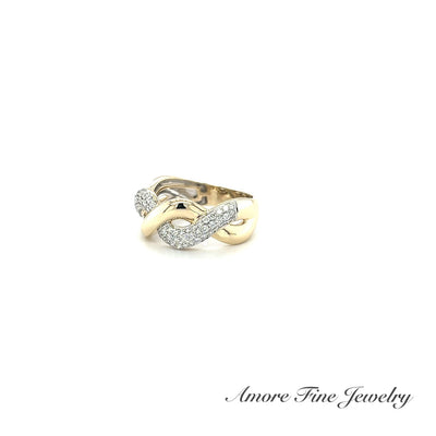 Yellow Gold Pave Infinity Ring