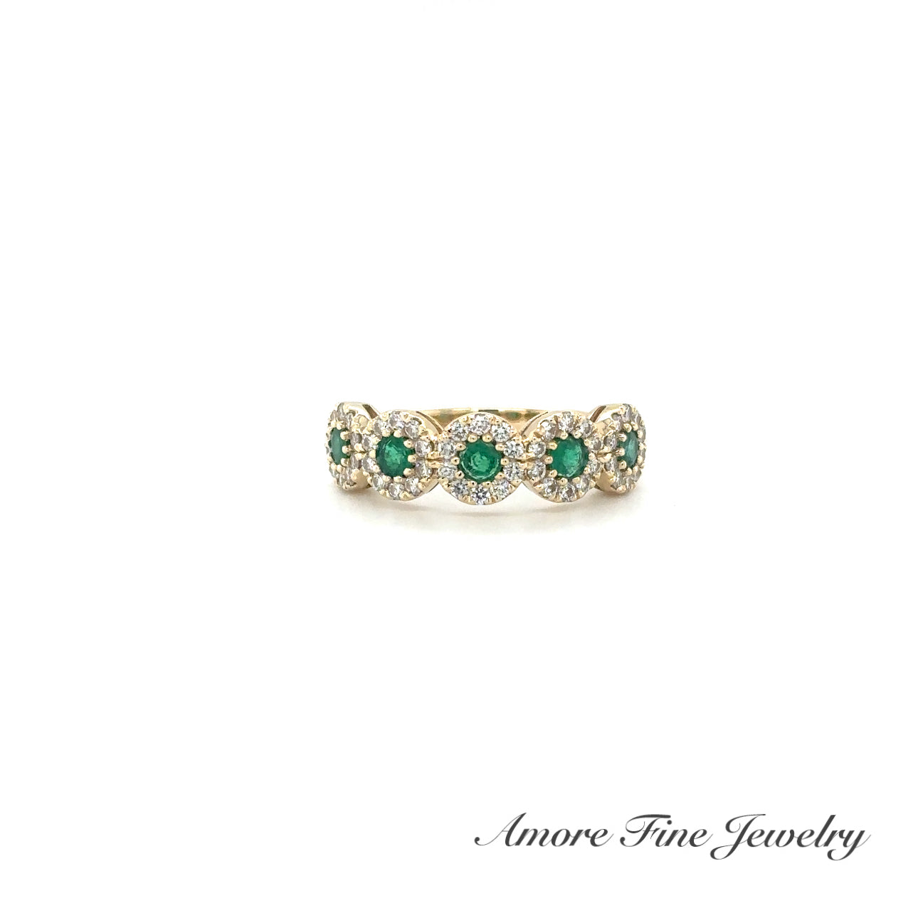 Fancy Emerald Multi Halo Ring