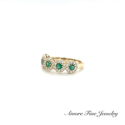 Fancy Emerald Multi Halo Ring