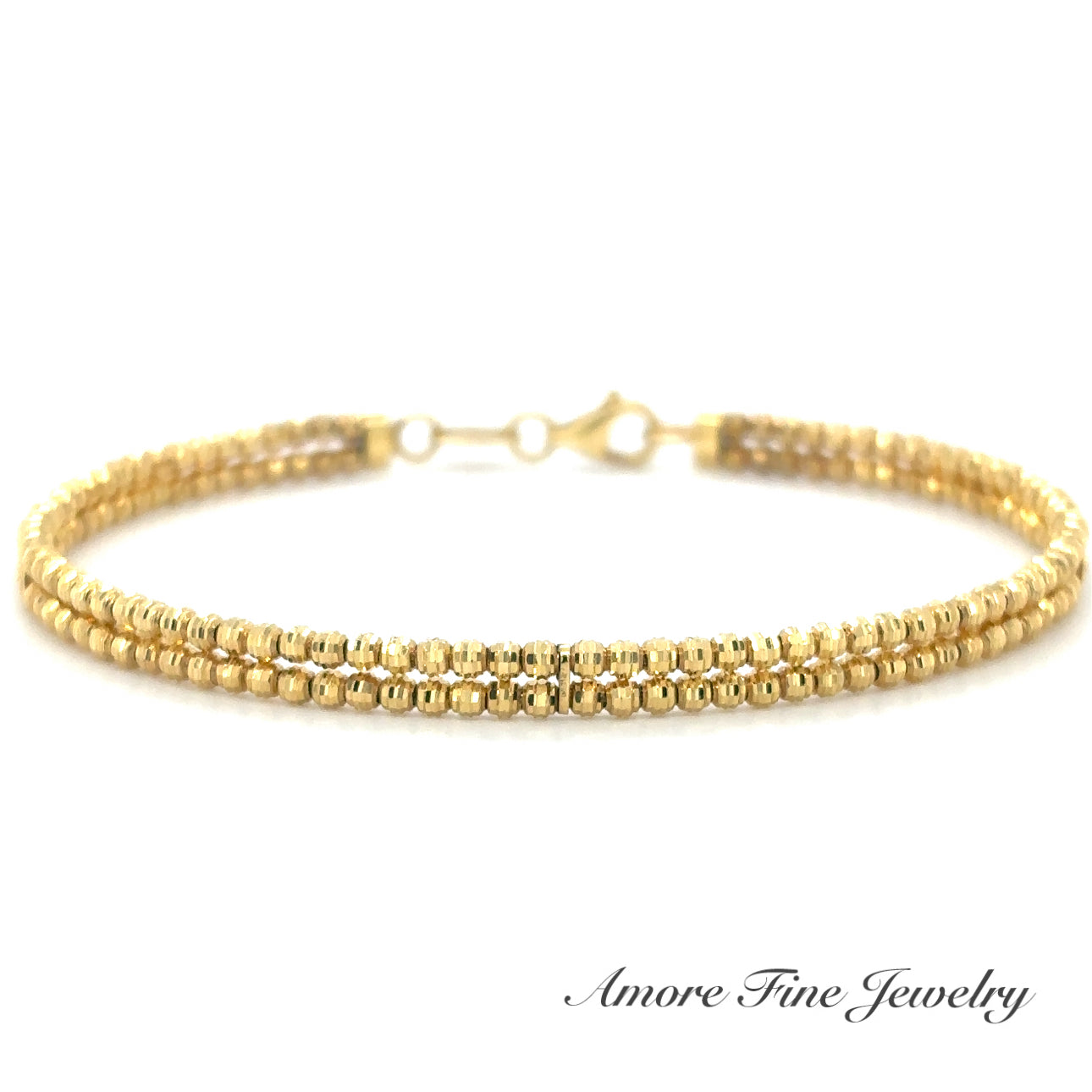 14kt Yellow Gold Flexible Diamond Cut Bracelet