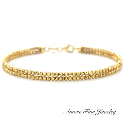 14kt Yellow Gold Flexible Diamond Cut Bracelet