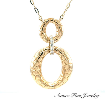 Double Oval Necklace with Pave Link