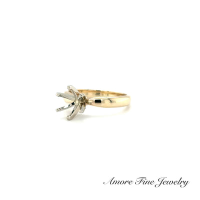 Tapered Six Prong Yellow Gold Engagement Ring