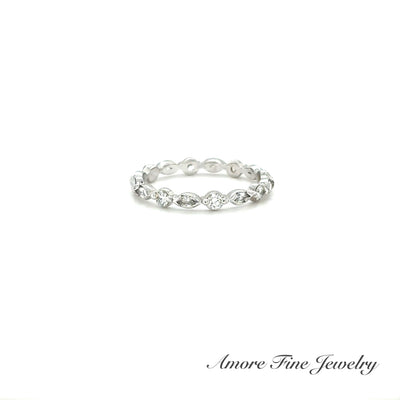 Diamond Marquise Round Wedding Ring