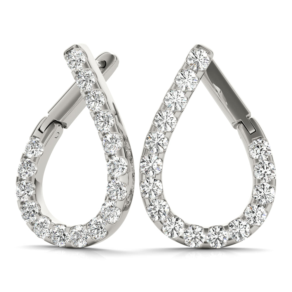 Modern Front to Back Diamond Earrings