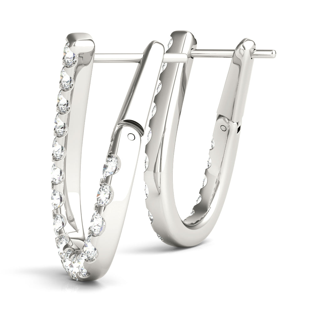 Modern Front to Back Diamond Earrings