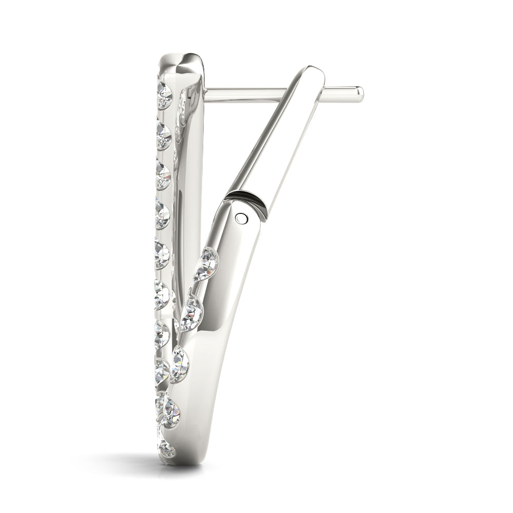Modern Front to Back Diamond Earrings