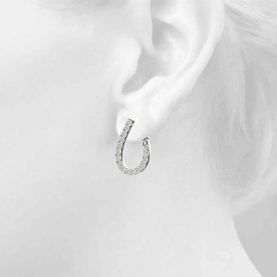 Modern Front to Back Diamond Earrings