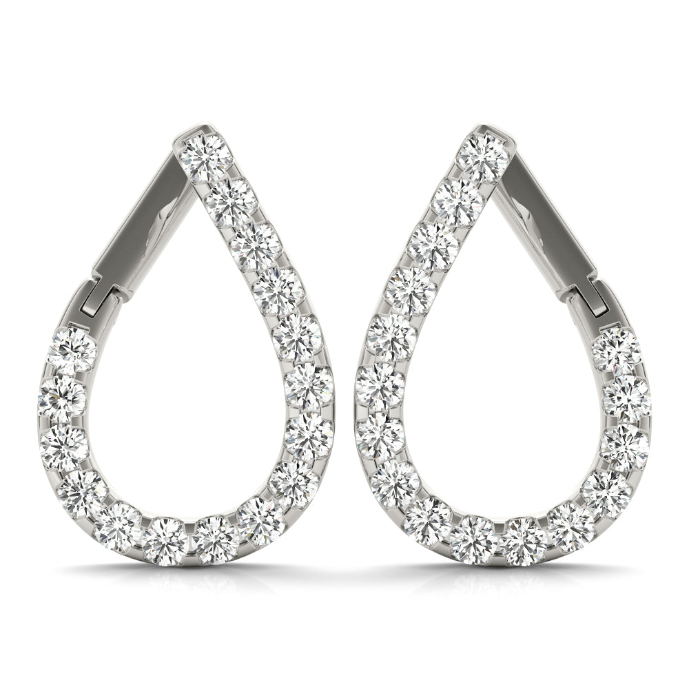 Modern Front to Back Diamond Earrings