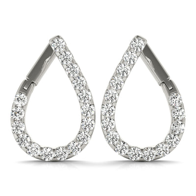 Modern Front to Back Diamond Earrings