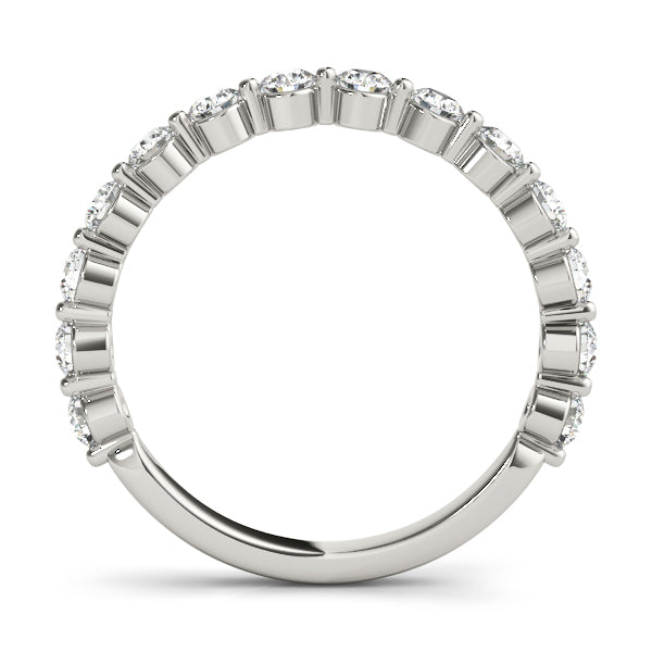 Lab Diamond Wedding Ring With Single Shared Prongs