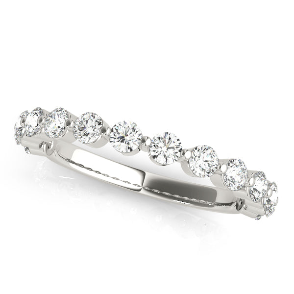 Lab Diamond Wedding Ring With Single Shared Prongs