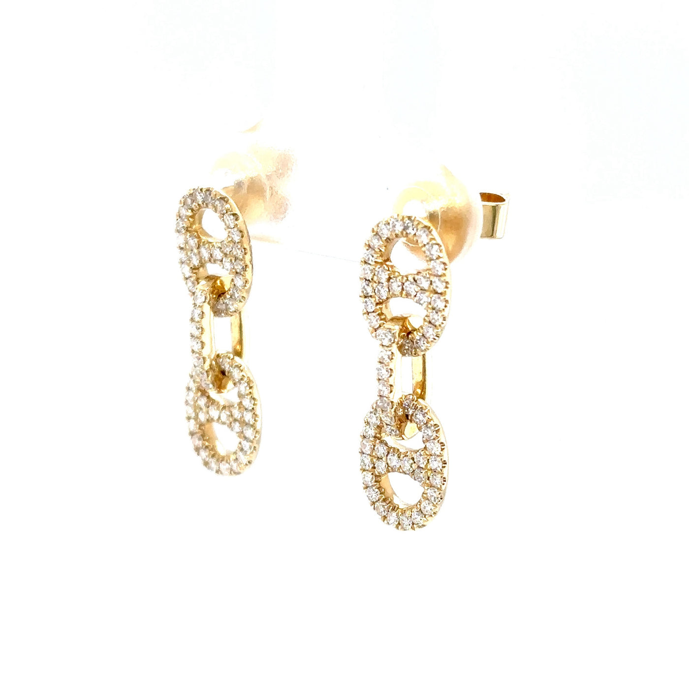 Diamond Anchor Chain Earrings