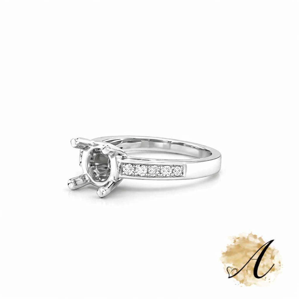 Diamond Engagement Ring Setting With Scroll Sides – Amore Fine Jewelry