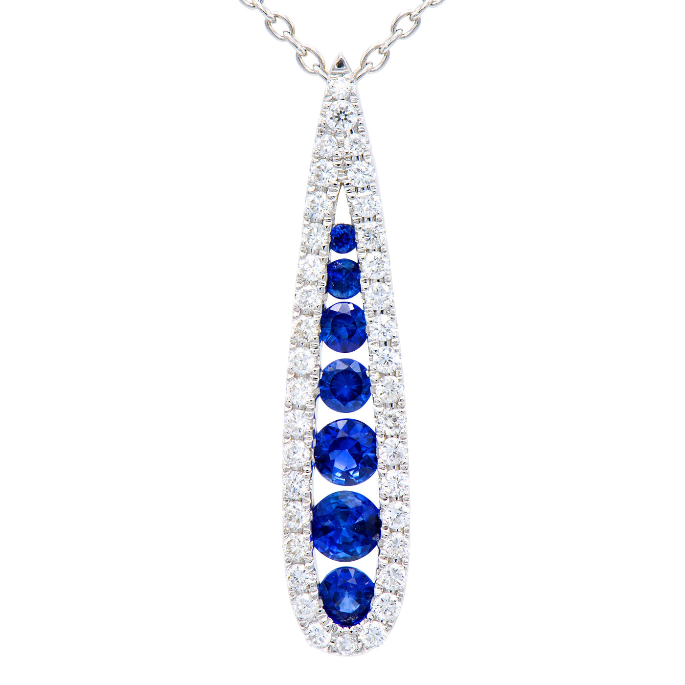Sapphire Diamond Sliding Pendant