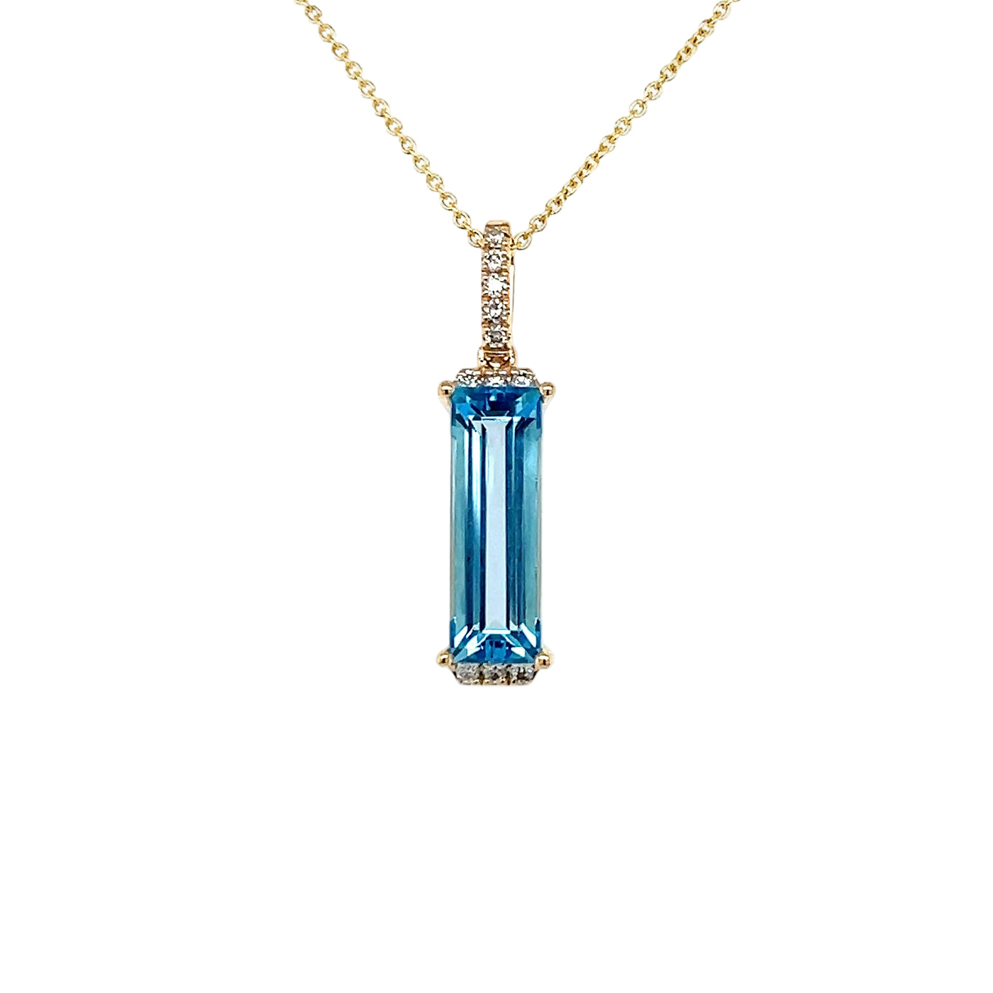Elongated Blue Topaz Pendant