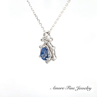 Ornate Sapphire Diamond Pendant