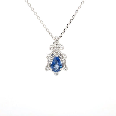 Ornate Sapphire Diamond Pendant