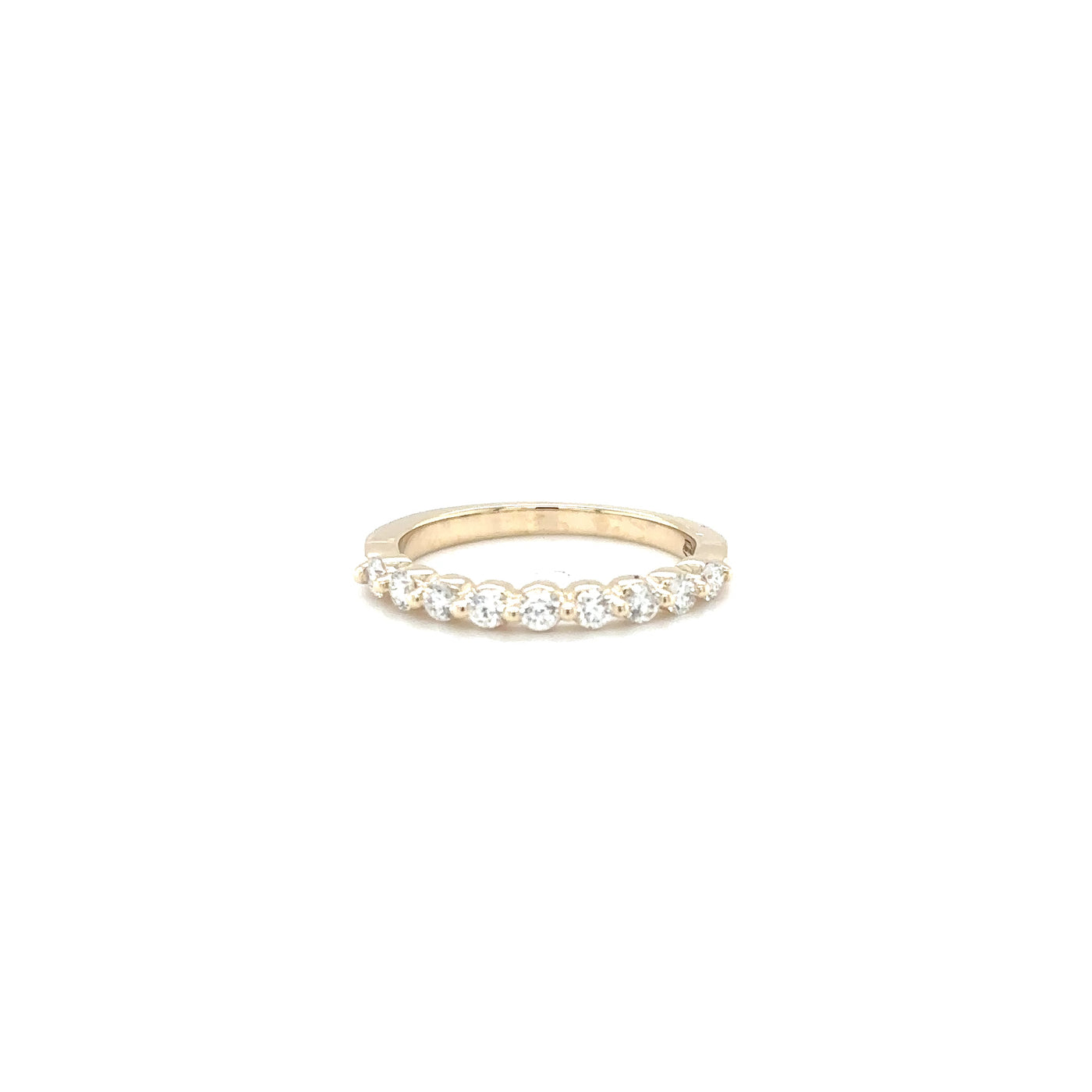 Yellow Gold Single Prong Diamond Wedding Band