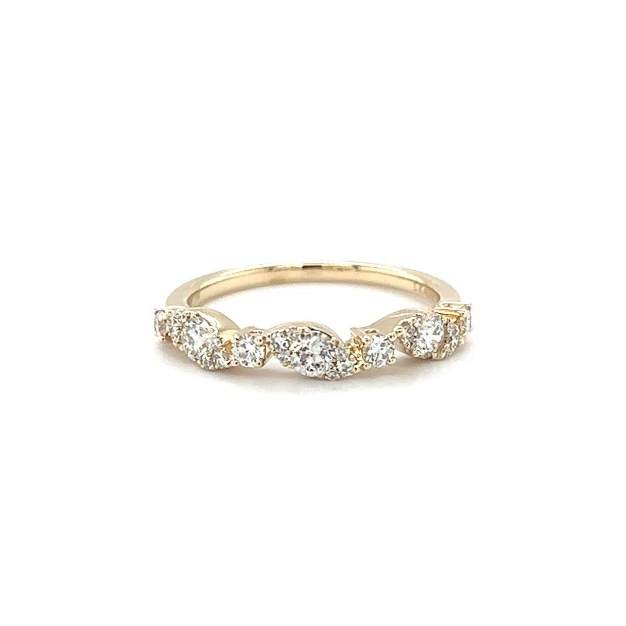 Yellow Gold Marquise Shape Diamond Band