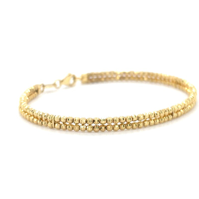 14kt Yellow Gold Flexible Diamond Cut Bracelet