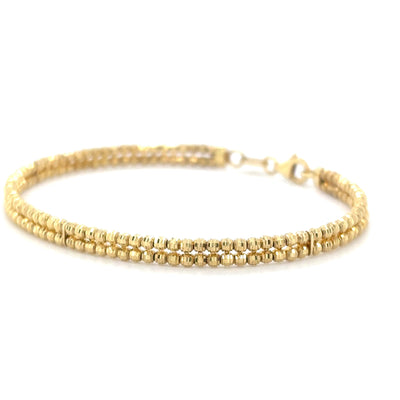 14kt Yellow Gold Flexible Diamond Cut Bracelet