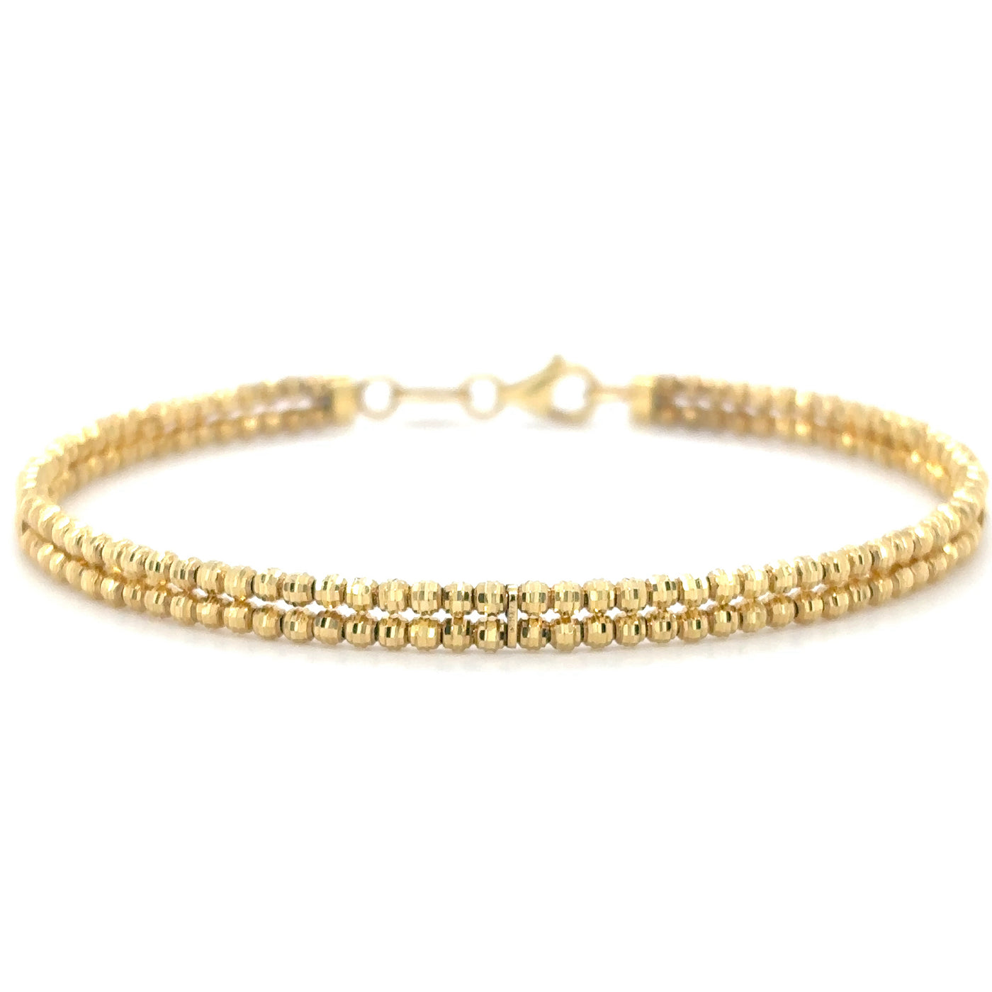 14kt Yellow Gold Flexible Diamond Cut Bracelet