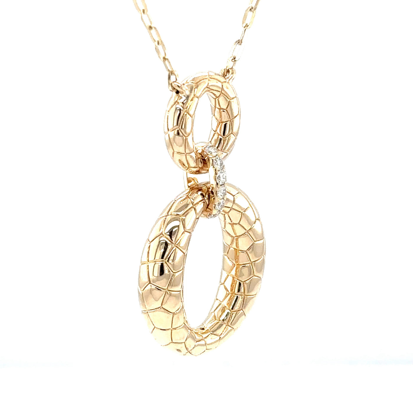 Double Oval Necklace with Pave Link