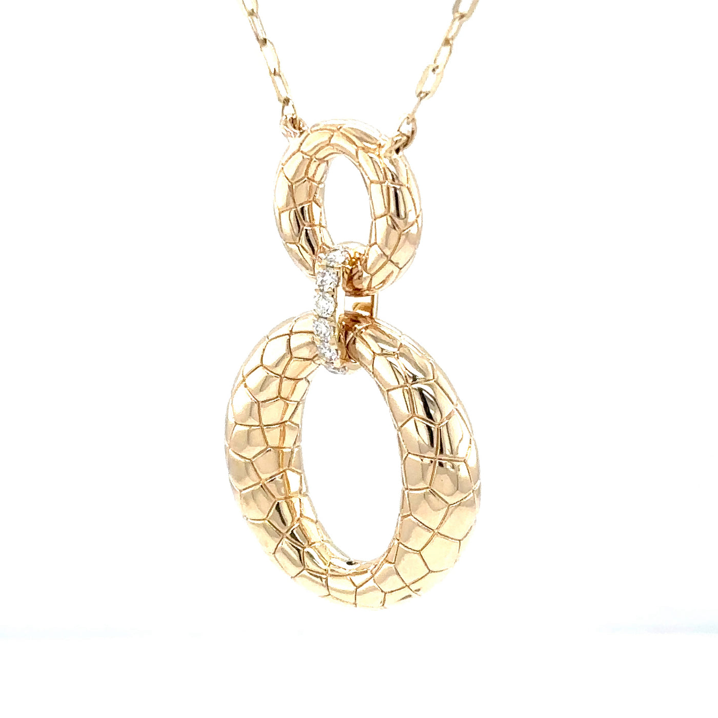 Double Oval Necklace with Pave Link