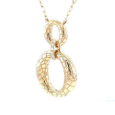 Double Oval Necklace with Pave Link