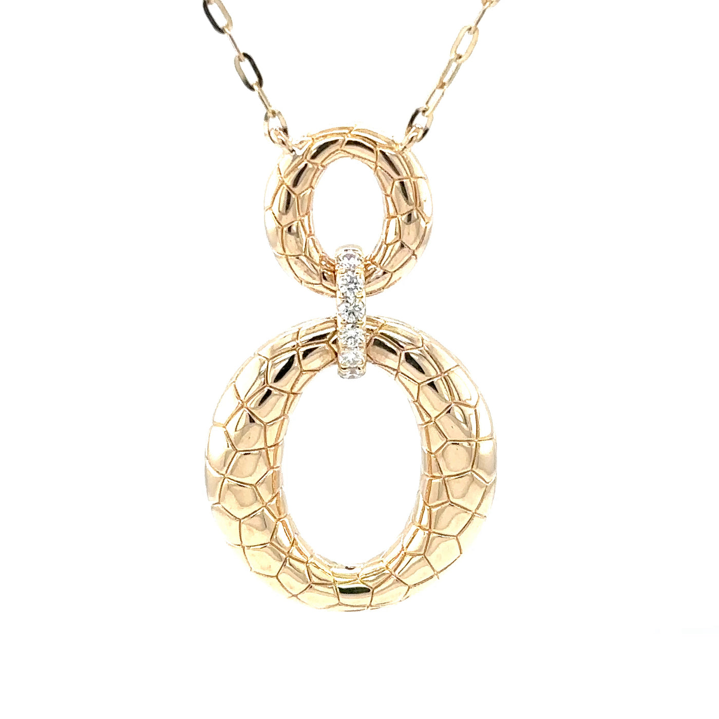 Double Oval Necklace with Pave Link