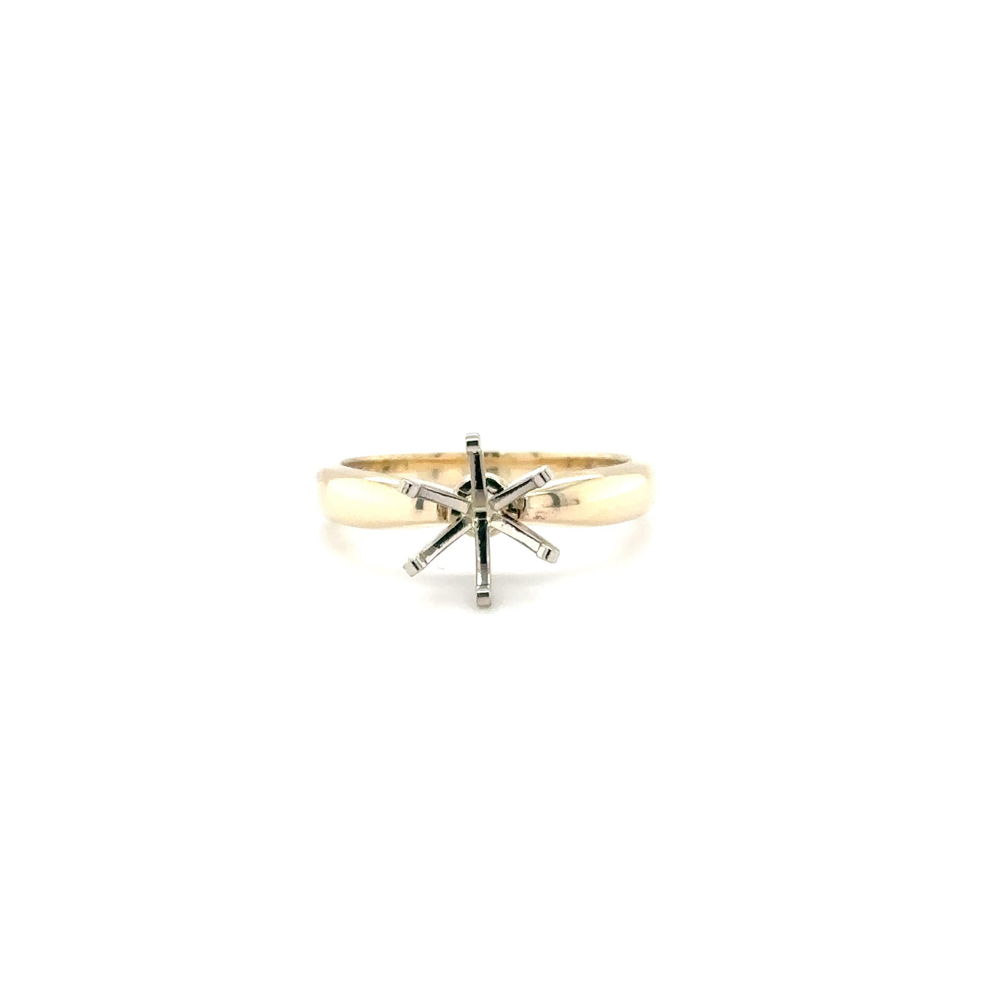 Tapered Six Prong Yellow Gold Engagement Ring