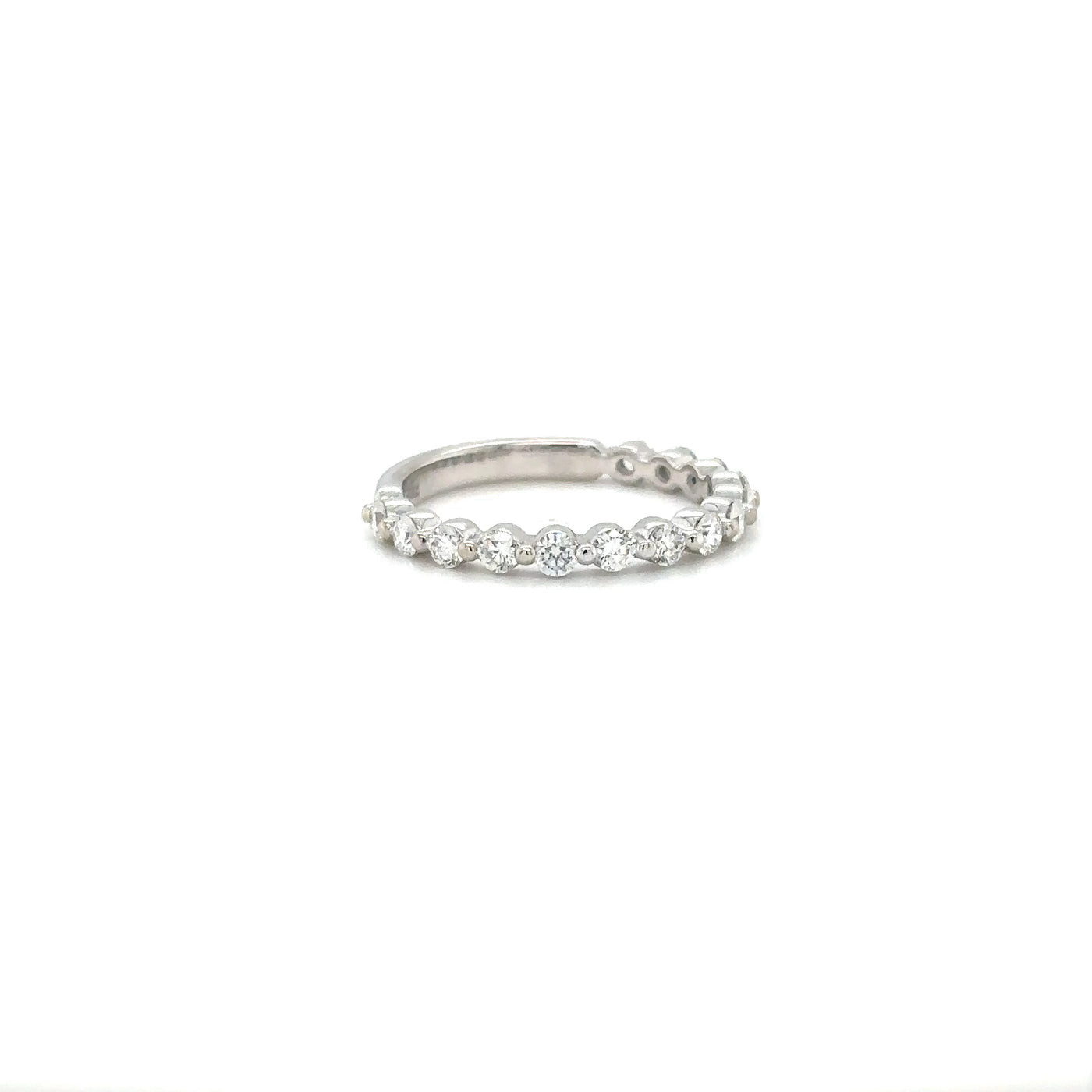 Shared Single Prong White Gold Wedding Ring