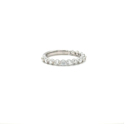 Shared Single Prong White Gold Wedding Ring