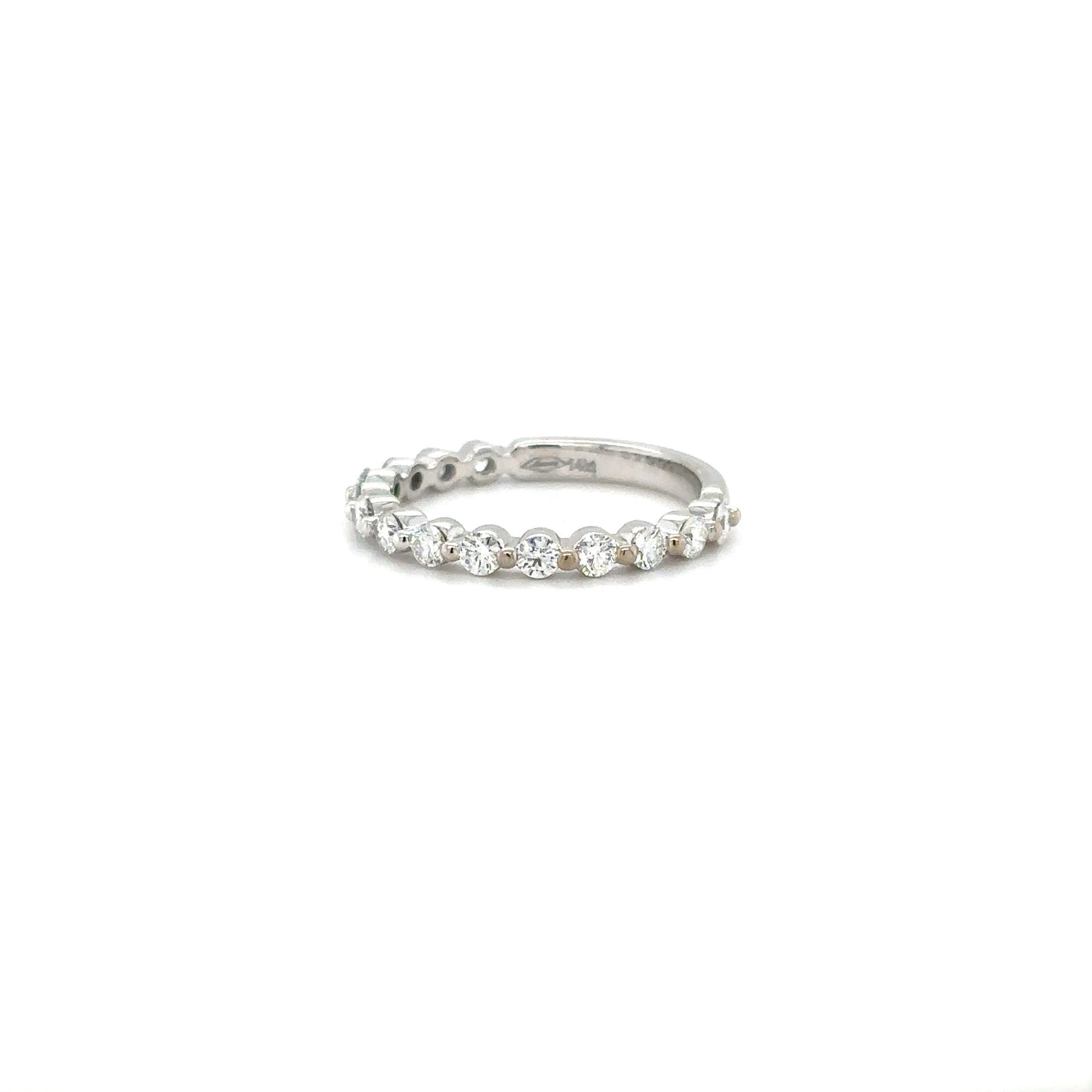 Shared Single Prong White Gold Wedding Ring