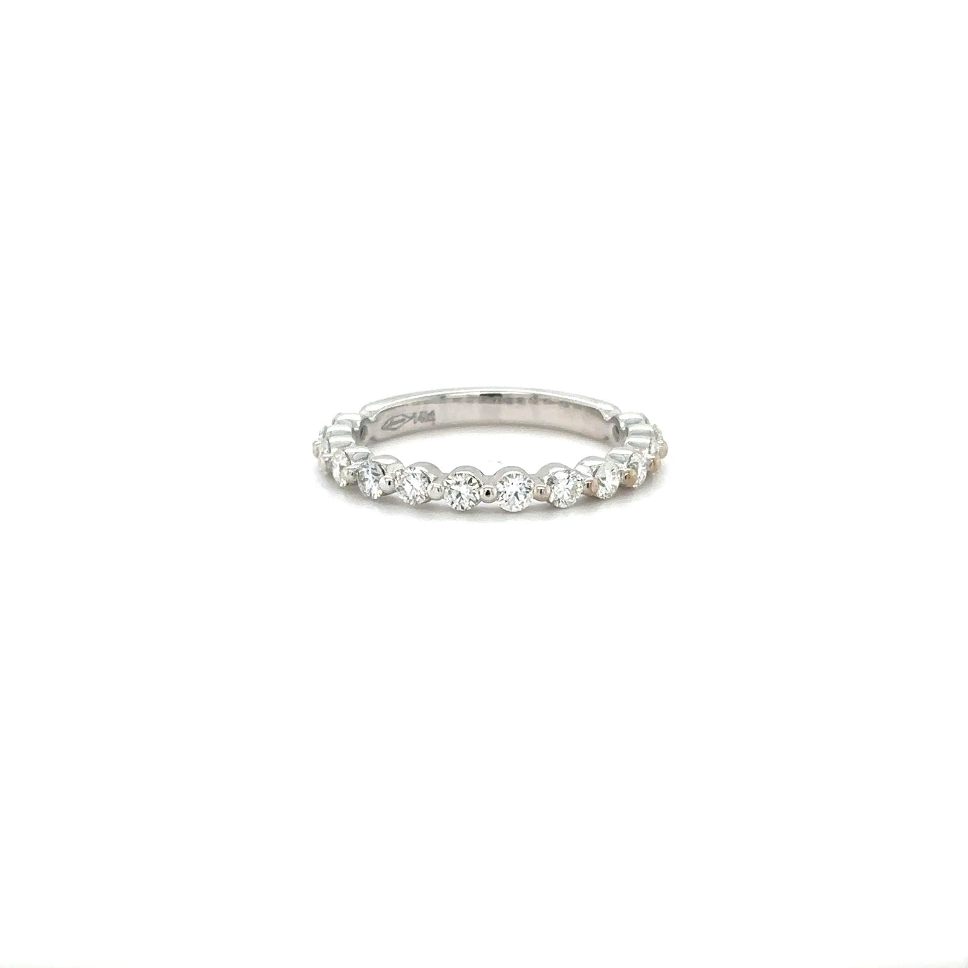 Shared Single Prong White Gold Wedding Ring