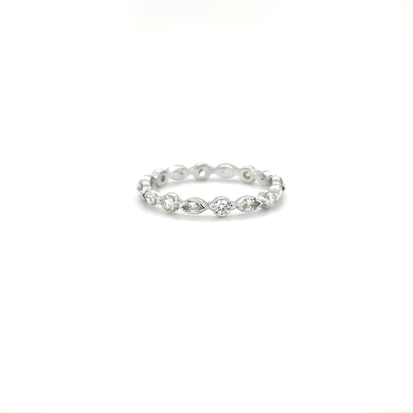 Diamond Marquise Round Wedding Ring