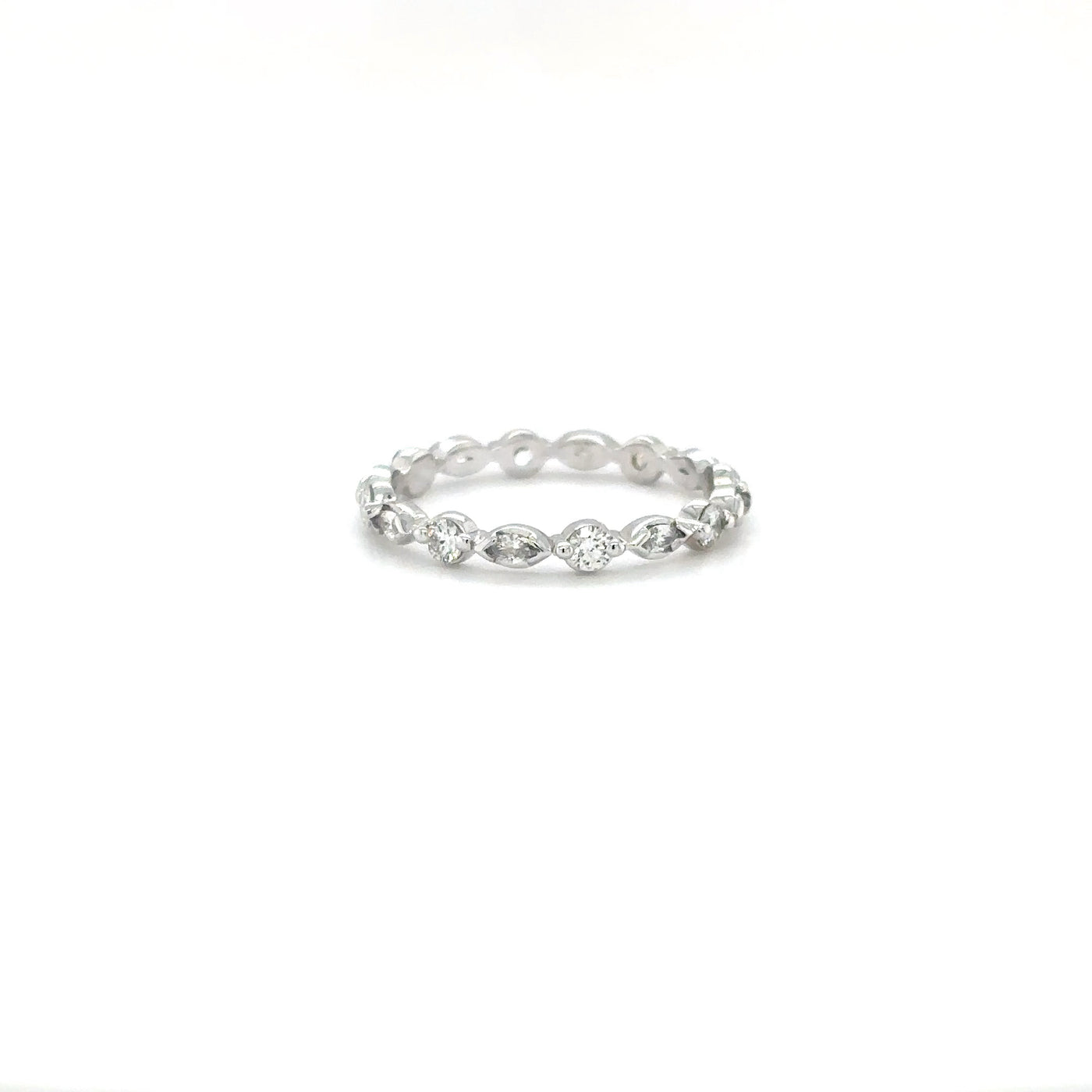 Diamond Marquise Round Wedding Ring