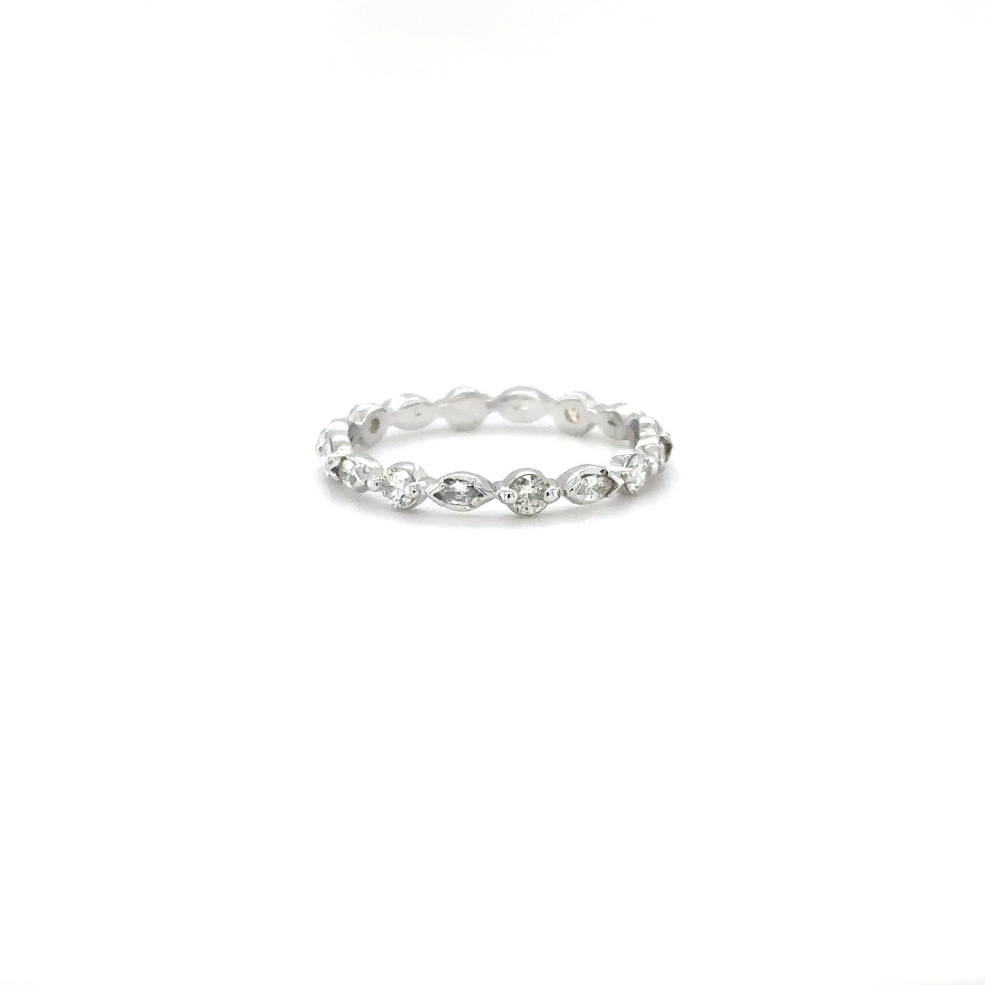 Diamond Marquise Round Wedding Ring